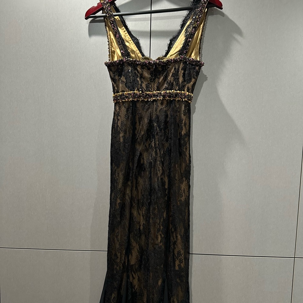 Classy Designer Mandalay dress size 0 gown black crystal beads jeweled $… - Picture 4 of 8